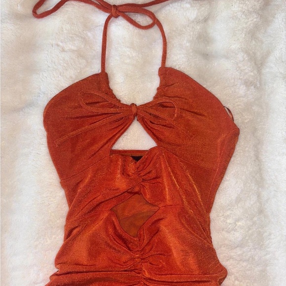 Bershka Rust Backless Dress - Picture 2 of 4